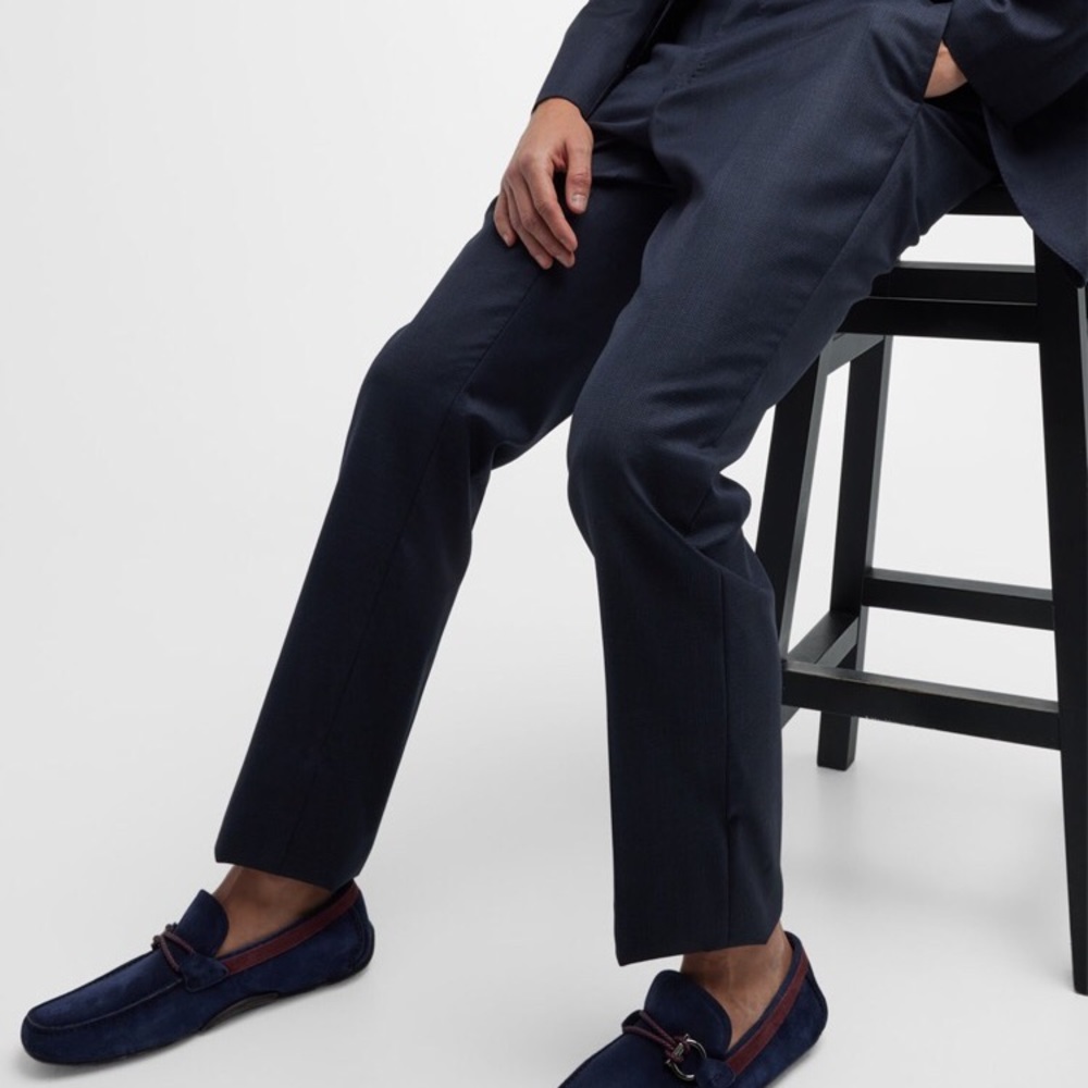 Salvatore Ferragamo men’s front 4 drivers suede bluemarine calf - suede/leather - Picture 5 of 7